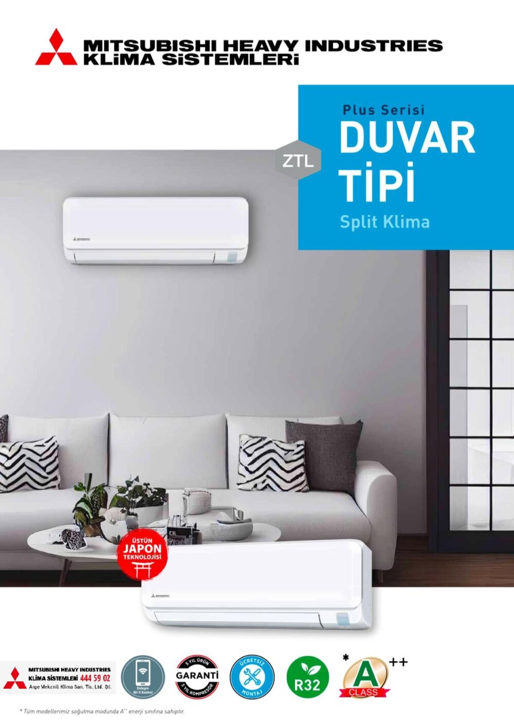 Mitsubishi Heavy Plus SRK71ZTL-W A++ Duvar Tipi İnverter Klima 24.000 Btu - Görsel 5